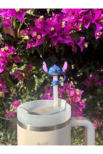 Disney BYMARKA AKSESUAR Stitch Termos Aksesuar/Sticth Pipet Koruyucu/Çizgi Figür Pipet/Koruma Tıpası