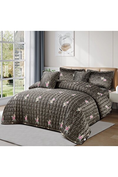 Red Rose Plain velvet winter compressed bedspread, 4 pieces, size 160 x 220 cm