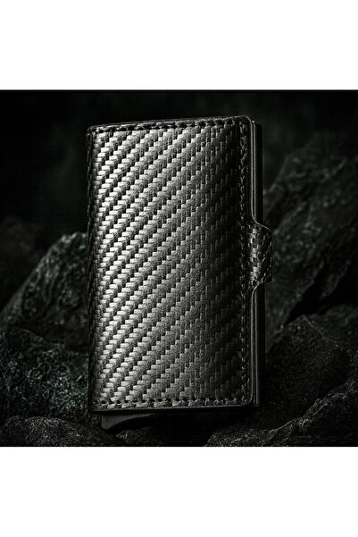 OEM Luxury Carbon Wallet with Slide Function and RFID Anti-Fraud Protection