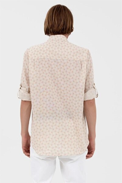 U.S. Polo Assn. Мъжка риза от 100% памук с яка и сгъваем ръкав, цвят камила, 1577132