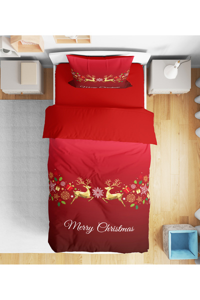 Erays Home طقم غطاء لحاف رقمي ثلاثي الأبعاد لعيد الميلاد المجيد مطبوع لشخص واحد