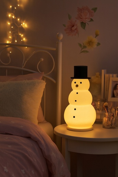 Muvesta LED Pilli Gece Lambası Kardan Adam Figürlü- Çocuk odası-Sıcak Işıkla Kışa Özel Atmosfer-Hediyelik