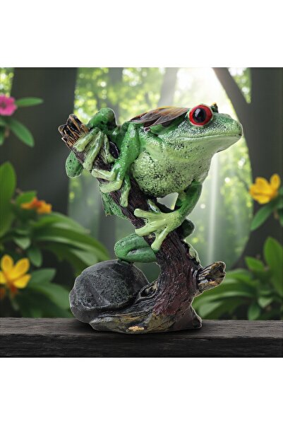 e-life shop Gerçek Görünümlü Canlı Renkli Afrika Dere Kurbağası Biblo Heykel ...
