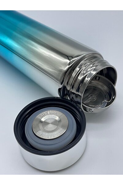 Generic OGS thermal mug with digital lid displaying temperature, stainless steel, 24-hour cold and 12-hour hot insulation, 500ml capacity, practical