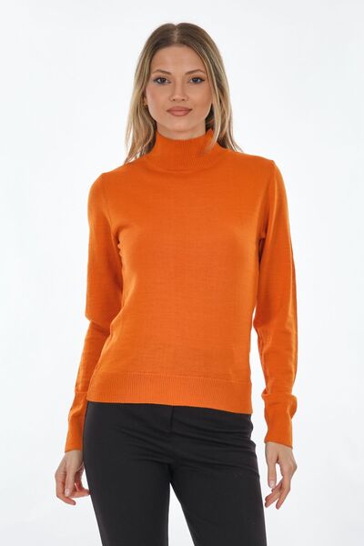 Perspective Turtleneck Orange Women's Sweater24080710