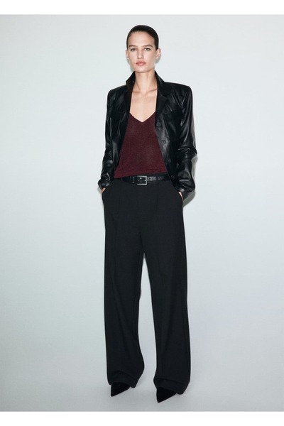 MANGO Woman Lureks V yaka triko bluz