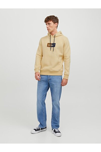Jack & Jones Ανδρικό φούτερ με κουκούλα κίτρινο 12242197_JORDALSTON BRANDING SWEAT