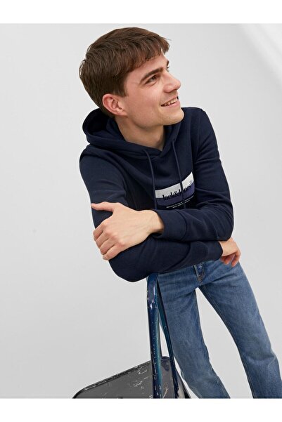 Jack & Jones 12242197-fw Jordalston Brandıng Світшот з капюшоном для чоловіків