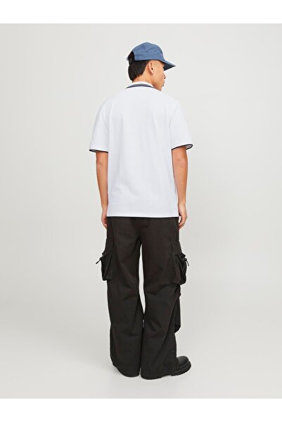 Jack & Jones Jcohass Логотип Поло Ss Ln Чоловіча футболка 12252395 Біла