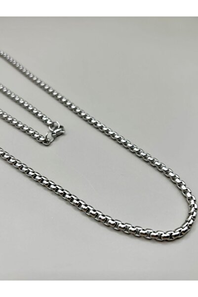 aurora dükkan الصلب الفضة اللون سلسلة قلادة الرجال