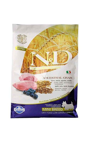 N&D Düşük Tahıllı Kuzu-Yaban Mersini Küçük Irk Yetişkin Maması 2.5 Kg