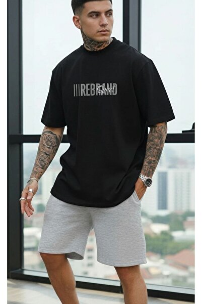 REBRAND Oversize T-Shirt Set - Printed Bottom Top Shorts Set