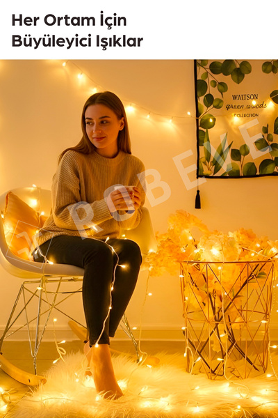 ROBEVE 10 Metre 100 Ledli Fişli Led Işık Günışığı Dekor Lambası Yılbaşı Ağacı Işığı Organizasyon Led Işık