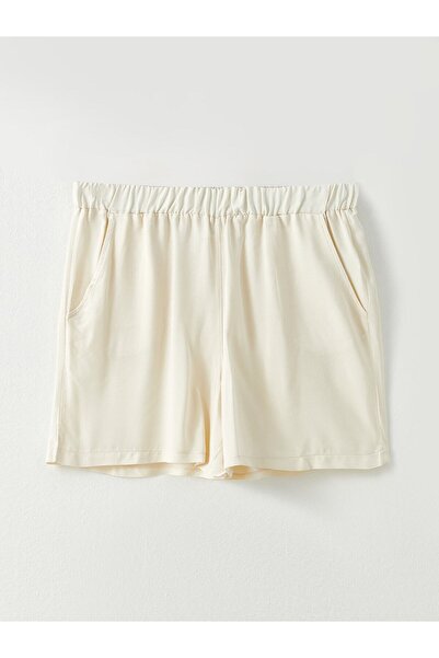 LC Waikiki Lcw Dream Beli Lastikli Düz Viskon Kadın Deniz Şortu