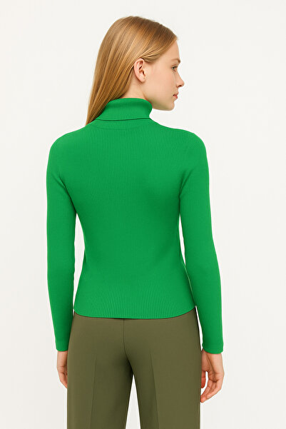 ribana Women's Winter Half-Fisherman Collar Knitted Wrap-Around Sweater with Open Neckline and Fitted Fit Badi K