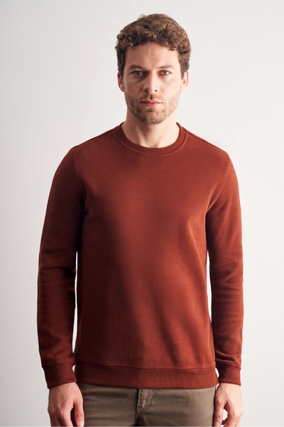 İmza Φούτερ με μακρύ μανίκι με λαιμόκοψη από απλό βαμβάκι Comfort Fit 1013255150