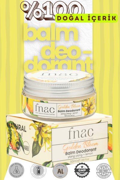 fnac %100 Doğal İçerikli Ter Kokusu Önleyici Krem Deodorant|Alüminyumsuz Alkolsüz Doğal Deodorant|Kadın