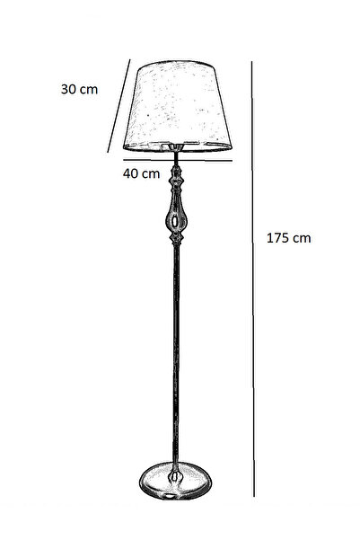 Lampada Roma Black Metal Lambader - Siyah