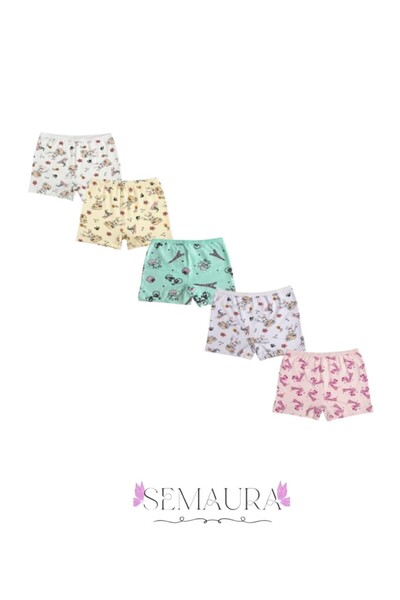 SEMAURA Kız Çocuk Boxer Seti 5'li