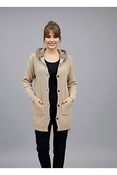 rushana ΓΥΝΑΙΚΕΙΑ ζακέτα με κουκούλα με τριχωτές τσέπες Πλεκτό ζακέτα