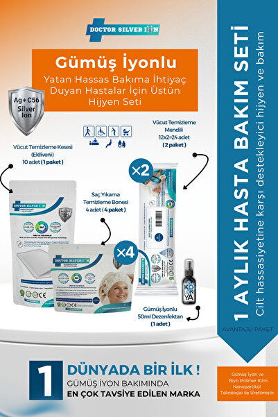 Doctor Silver Ion Gümüş İyonlu 1 Aylık Hasta Bakım Seti – (Vücut Kesesi, 2x M...