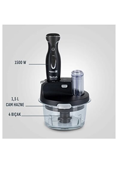 TEFAL Dilimleyici ve Rende 4 Bıçaklı Powelix 1500W Güç 1,5 Litre Cam Hazneli Blender & Mutfak Robotu