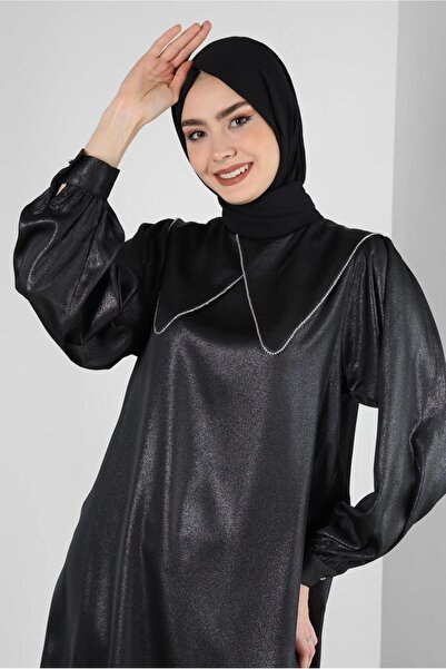 Alvina NECK DETAIL SILVERY TUNIC 43818