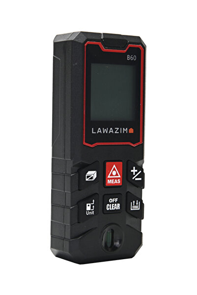 Lawazim Laser Distance Meter 60m - Digital Measuring Tool with Bubble Level and Battery