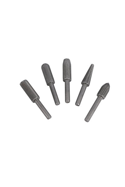 Lawazim Iron File Rotary Set 5 Piece - Burr Bit Tools for Grinding and Carving Metal Wood