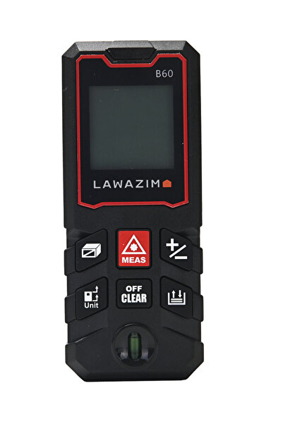 Lawazim Laser Distance Meter 60m - Digital Measuring Tool with Bubble Level and Battery