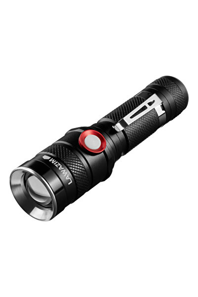 Lawazim Tactical Flashlight with Case - Bright USB Rechargeable LED Light for Camping Use