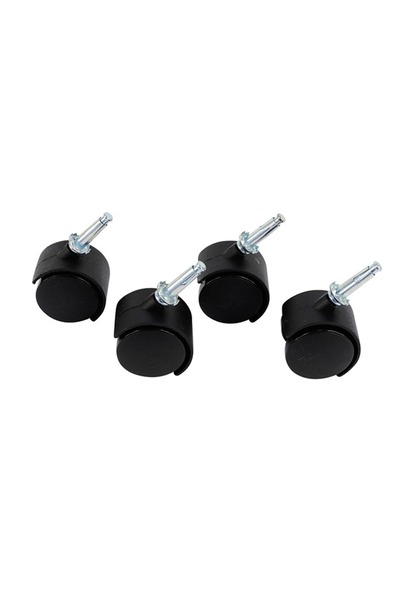 Lawazim Furniture Caster 4 Piece 40mm - Black Nylon Swivel Wheels for Chairs and Cabinets