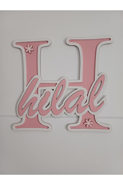 MK butik Çocuk Ve Bebek Odası Harf Kapı Ve Duvar Süsü Pano Isimlik Dekoratif Kapı Süsü 2 katmanlı