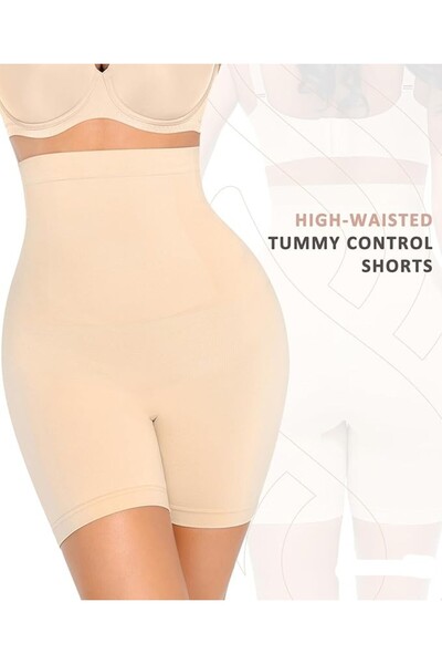 4basix Women's Tummy Control High-Waist Seamless Shapewear Shorts Size XXL–XXXL