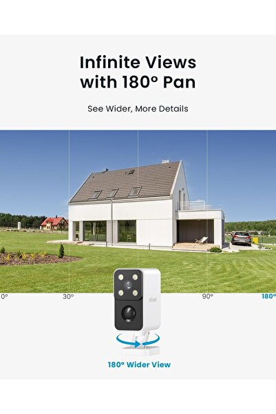 ie Geek ieGeek Wireless 2K 3MP Battery Powered Surveillance Camera, Color Night Vision, Audio