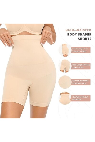 4basix Women's Tummy Control High-Waist Seamless Shapewear Shorts Size XXL–XXXL