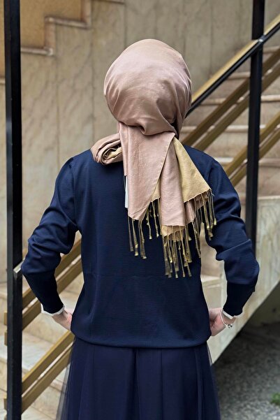 Kayra Sleeve and Collar Piped Plain Basic Knitwear Sweater Ka-Sz-Trk14