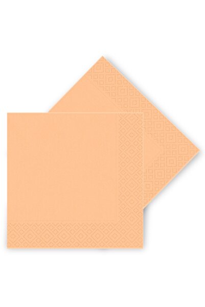 parti pera Makaron Somon Renk Peçete 16 Adet 33x33cm Çift Katlı Klorsuz Su Bazlı
