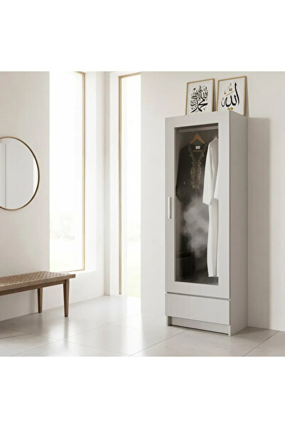 Stylish Home White Clothes Steamer Cabinet and Wardrobe - DL01