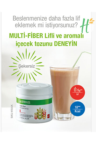 Herbalife Multi-Fiber - Lif Takviyesi ve Elma Aromalı İçecek Tozu 204 g