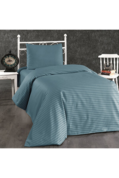 Alena Home Style طقم غطاء لحاف فردي مخطط من سلسلة الفنادق القطنية (مع ملاءة م...