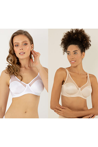 Miorre Pachet dublu sutien pentru femei alb și piele minimizator 148- 006840