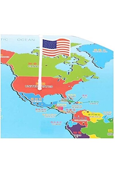 lil munchkins Children Wood World Map Flag Jigsaw Puzzle