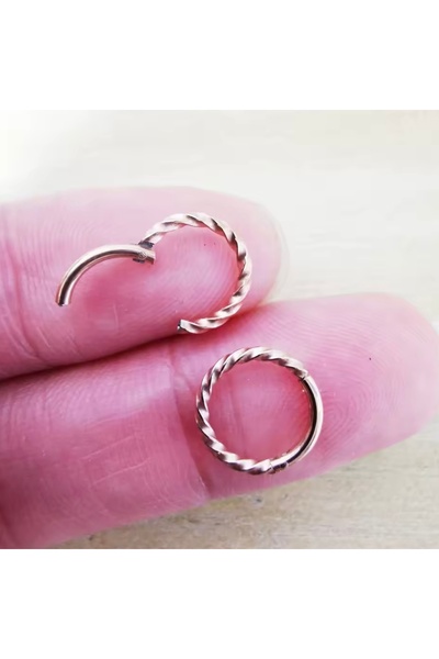 Bylin Cerrahi Çelik Burgu Rosegold Kilitli Halka Piercing-tragus, Helix,rook,...