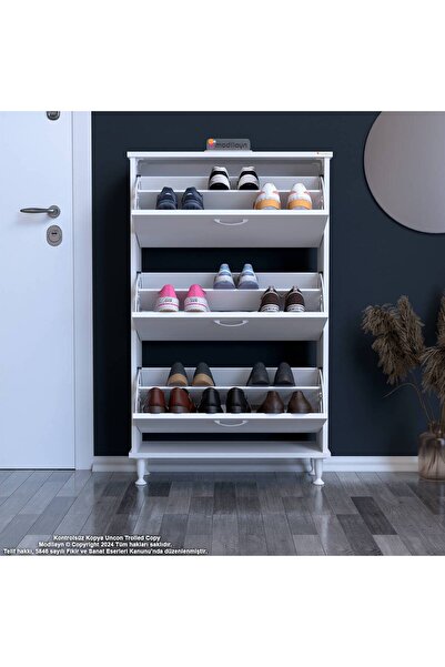 Modilayn Varbi Kapı Önü 72 X 119 X 25,5 Cm’ Lik 3 Düşer Kapak 6 Göz Ayakkabılık