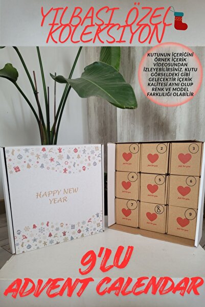 VANİSCE Advent Calendar, Yılbaşı özel 9'lu Hediye Seti 9 Gün 9'li Takı Seti