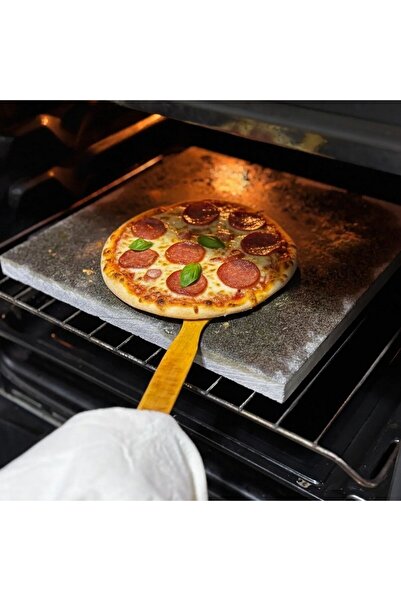 SeplyHome Bazalt Pizza, Fırın Taşı, Ekmek, Mangal Taşı 30×30 cm – Doğal Bazalt Pişirme Taşı
