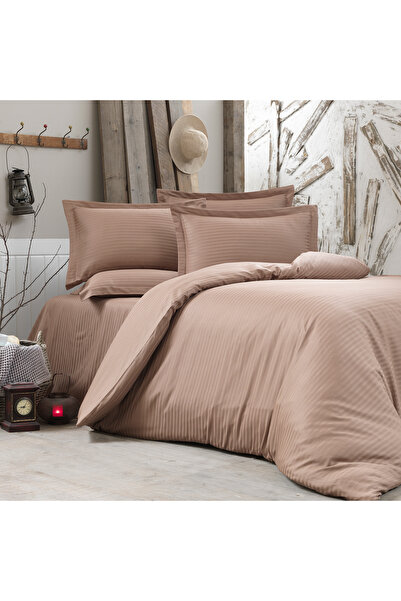 Alena Home Style طقم غطاء لحاف فردي مخطط 100% من الساتان القطني (مع ملاءة مطا...