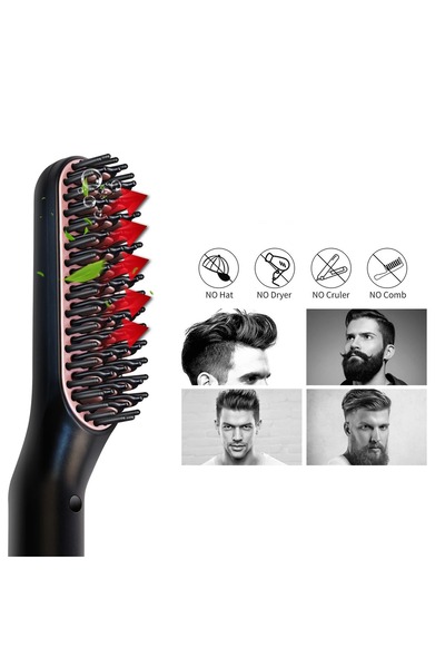 OEM Professional 3-in-1 Heated Brush, 3 Speeds, 150°-210°C, For Straightening Hair and Beard