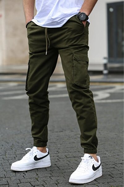SERAZAT Cargo Pocket Pack Trousers Cotton Stretch Fabric Stretchy Cargo Pants
